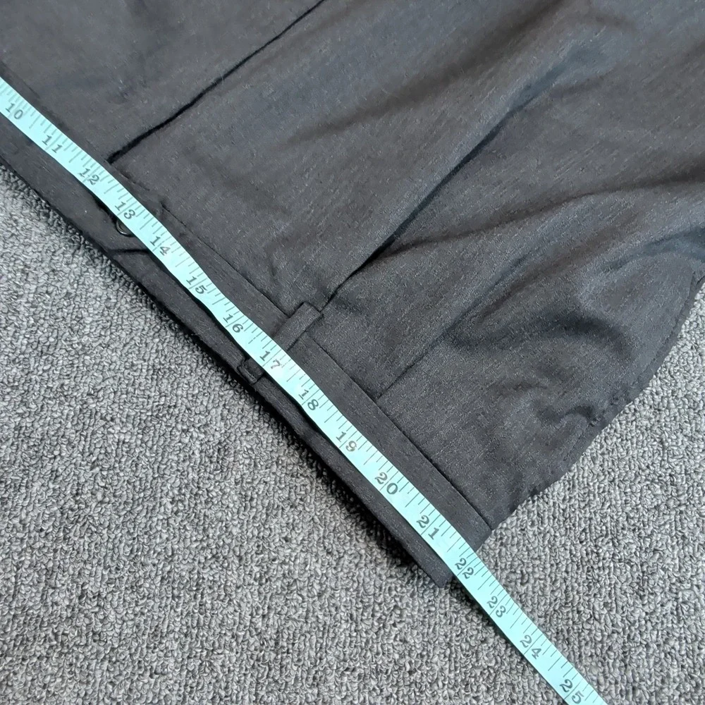 Unbranded Men Pleated Dress Pants 42x31 Wool Blend Charcoal Grey Straight Cuffed